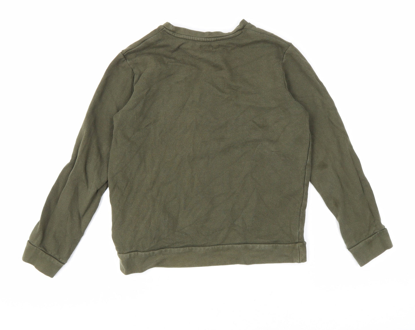 River Island Boys Green Cotton Pullover Sweatshirt Size 9-10 Years Pullover - Insect