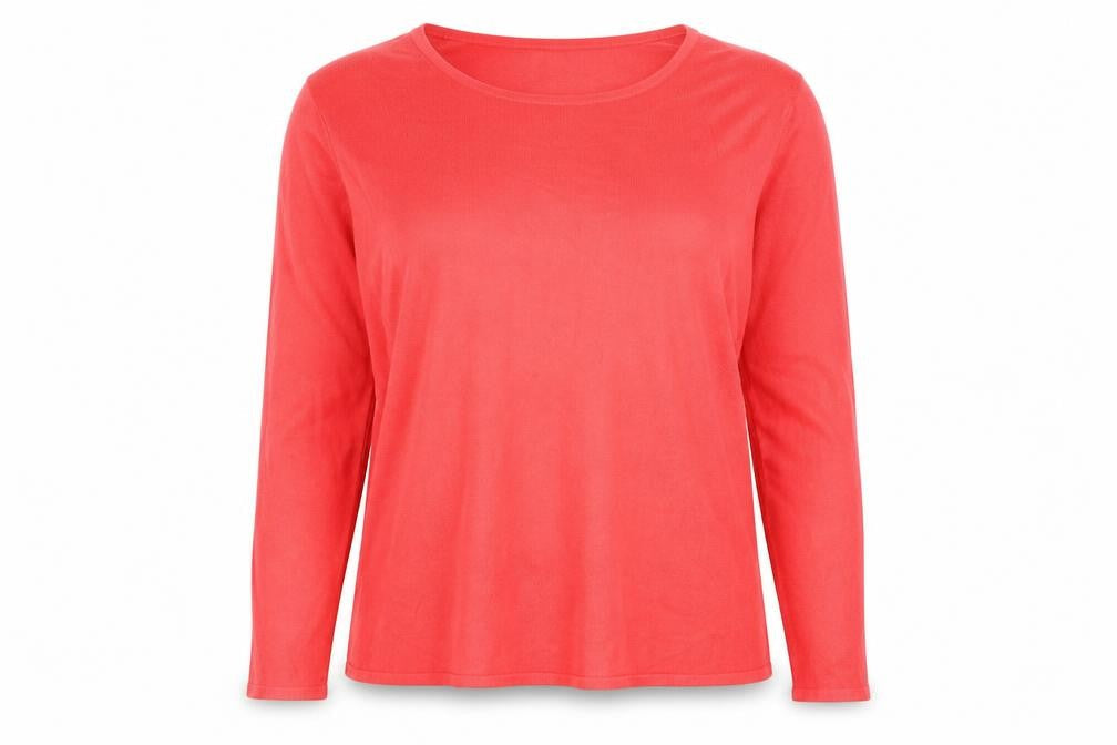 Bonmarché Womens Red Round Neck Acetate Pullover Jumper Size 18