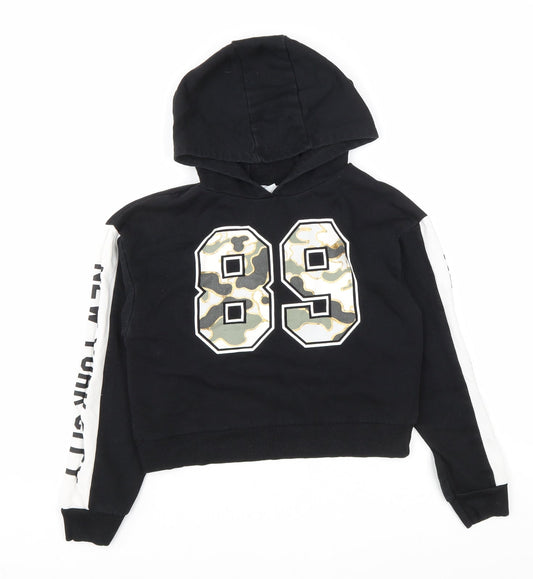 Primark Boys Black Cotton Pullover Hoodie Size 10-11 Years Pullover - 89