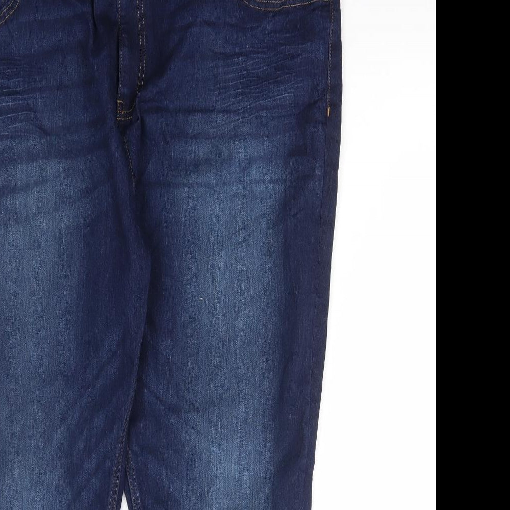 Marks and Spencer Womens Blue Cotton Skinny Jeans Size 22 L27 in Regular Button