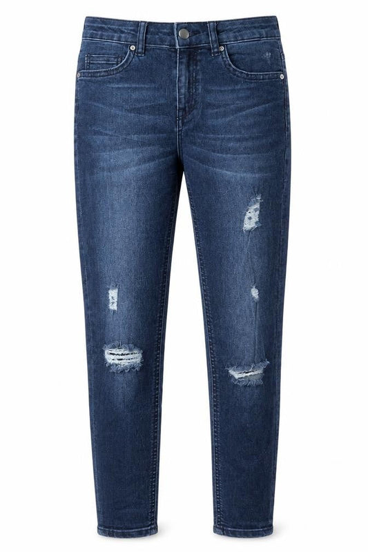 Marks & Spencer Womens Blue Cotton Skinny Jeans Size 4 L31 in Regular Button