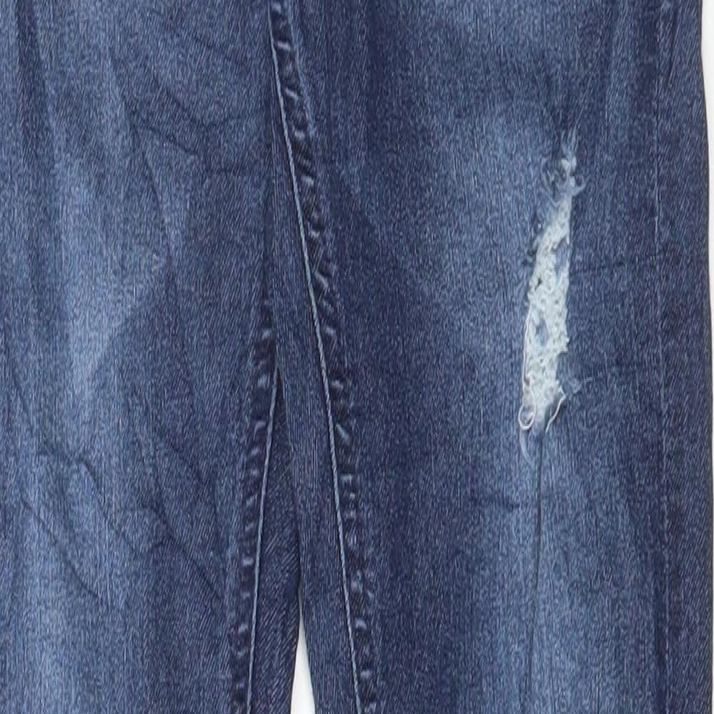 Marks and Spencer Womens Blue Cotton Skinny Jeans Size 4 L31 in Regular Button
