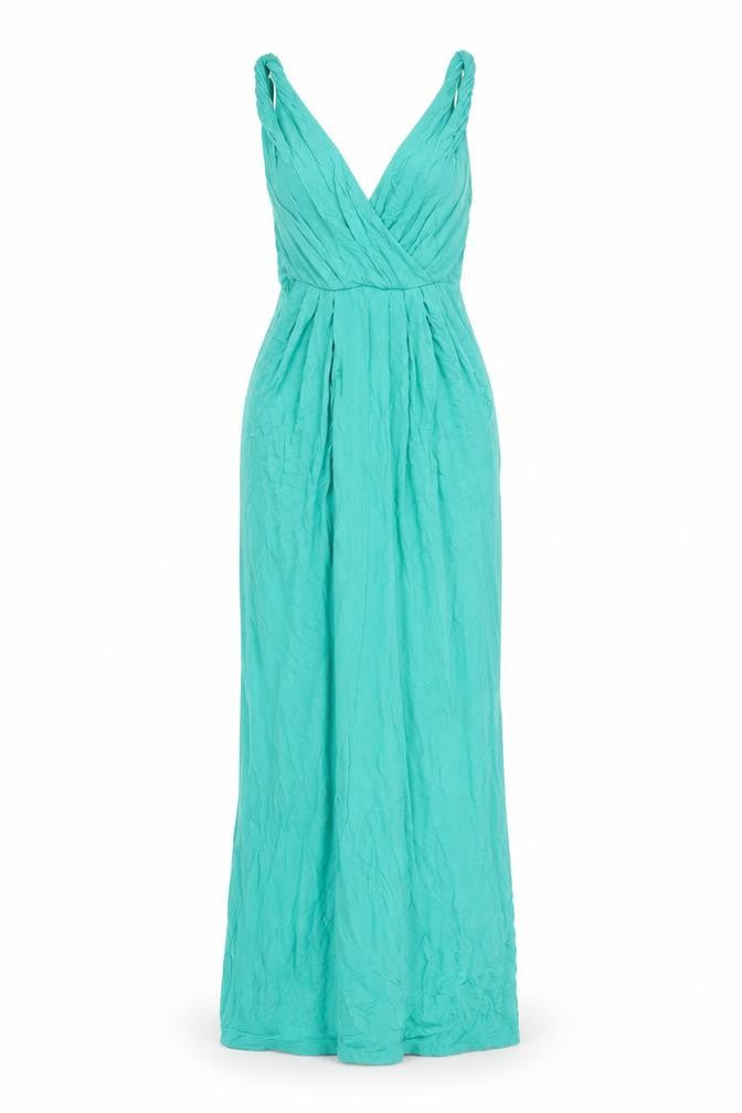 Geri by NEXT Womens Green Viscose Maxi Size 8 V-Neck Pullover