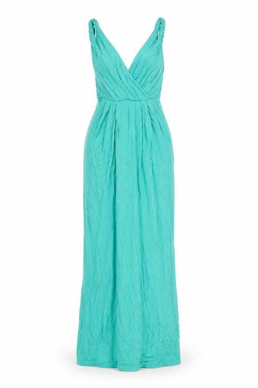 Geri by NEXT Womens Green Viscose Maxi Size 8 V-Neck Pullover