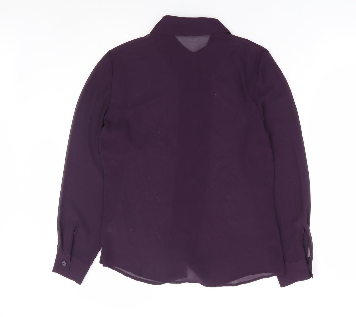 Planet Womens Purple Polyester Basic Button-Up Size 8 Collared