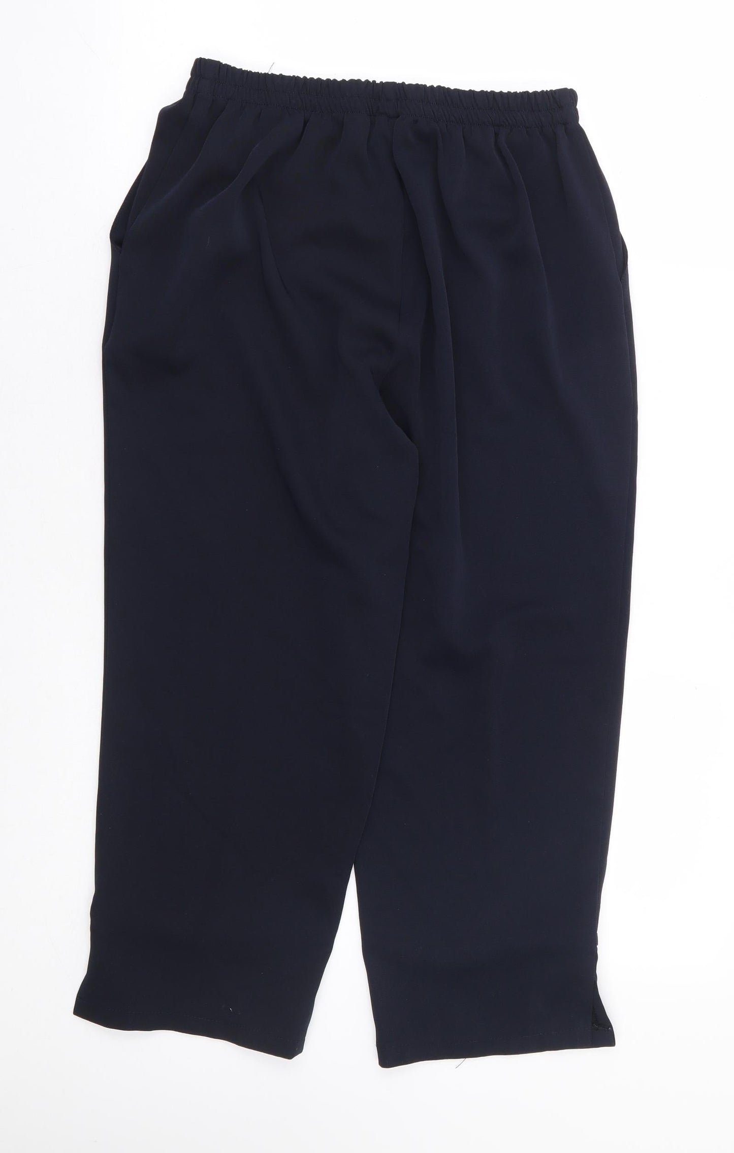 Afibel Womens Blue Polyester Cropped Trousers Size 14 L22 in Regular - Butterfly