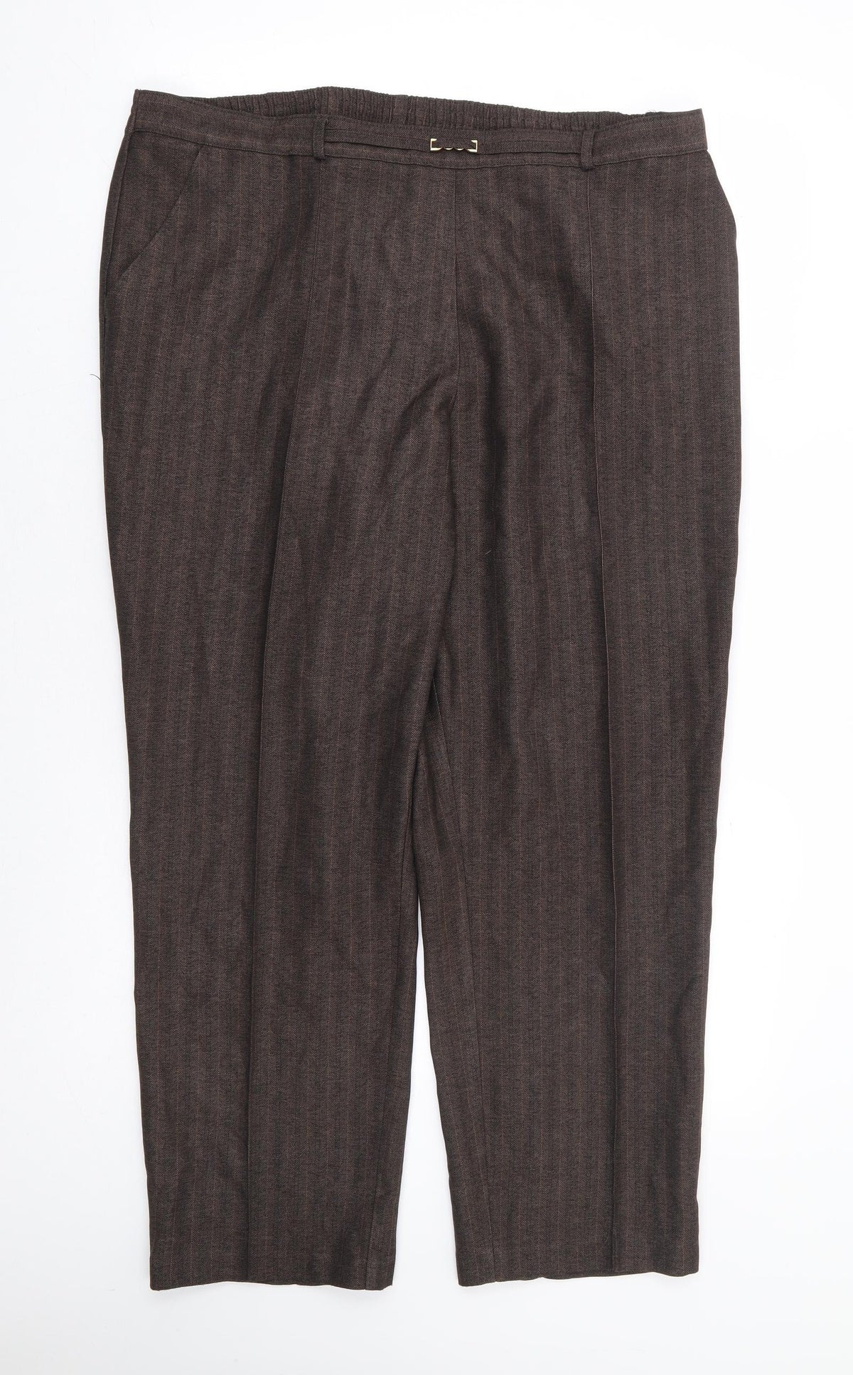 Preworn Womens Brown Polyester Trousers Size 36 in L27 in Regular