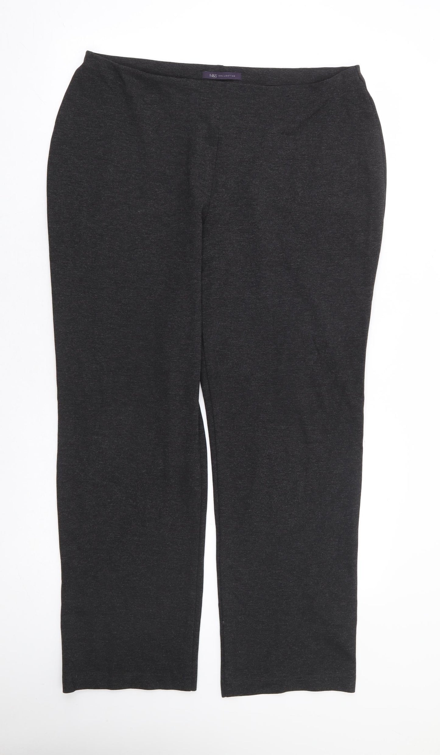 Marks and Spencer Womens Grey Polyester Trousers Size 36 in L29 in Regular