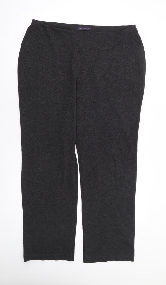 Marks and Spencer Womens Grey Polyester Trousers Size 36 in L29 in Regular