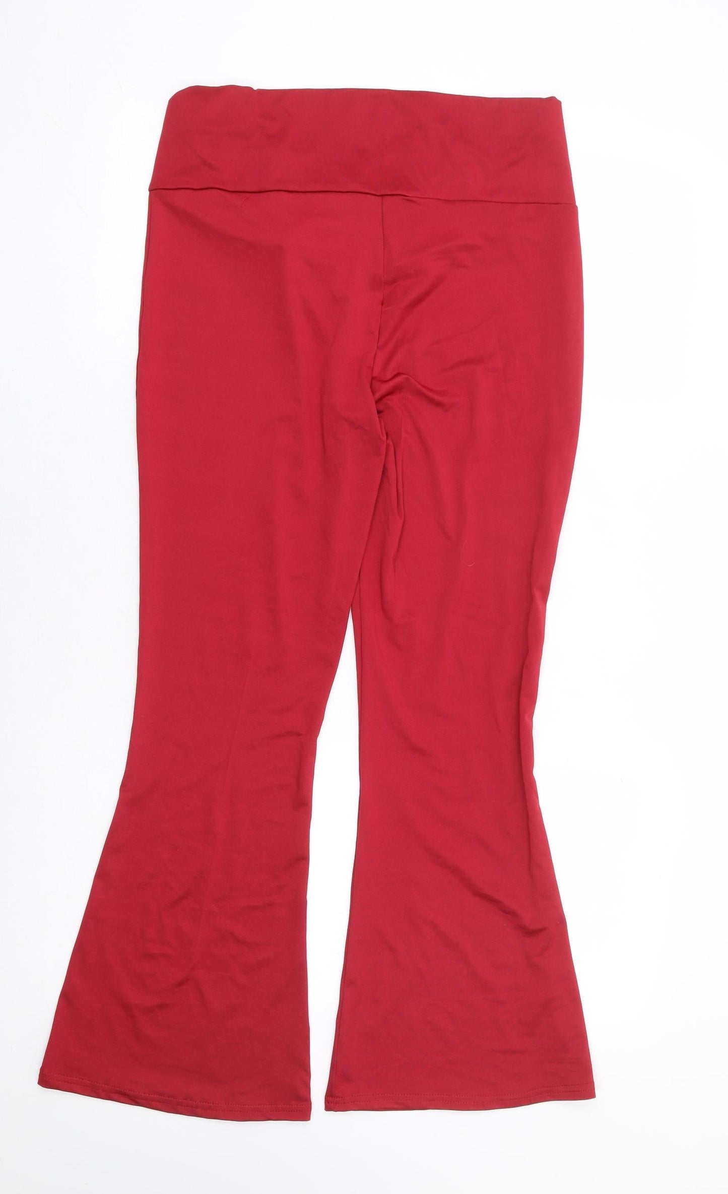 Preworn Womens Red Polyester Trousers Size XL L27 in Regular - Cross Front