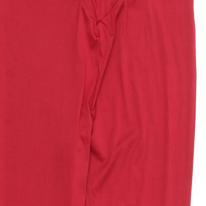 Preworn Womens Red Polyester Trousers Size XL L27 in Regular - Cross Front