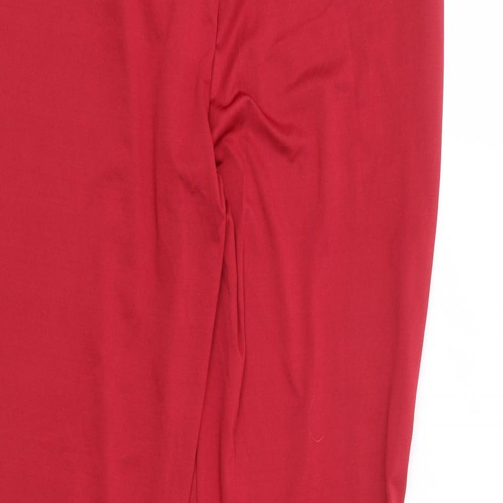 Preworn Womens Red Polyester Trousers Size XL L27 in Regular - Cross Front