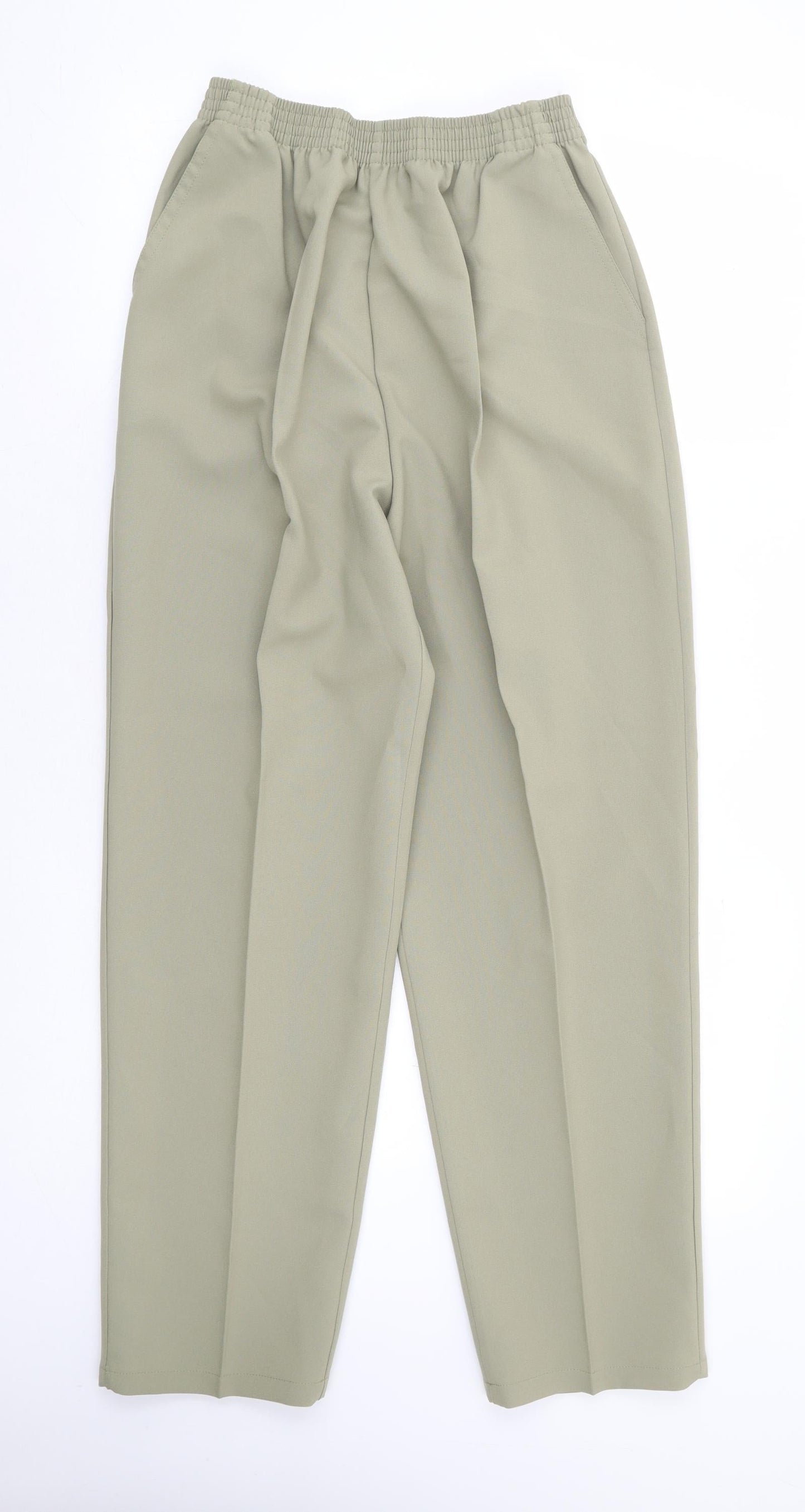 Preworn Womens Green Polyester Trousers Size 24 in L29 in Regular