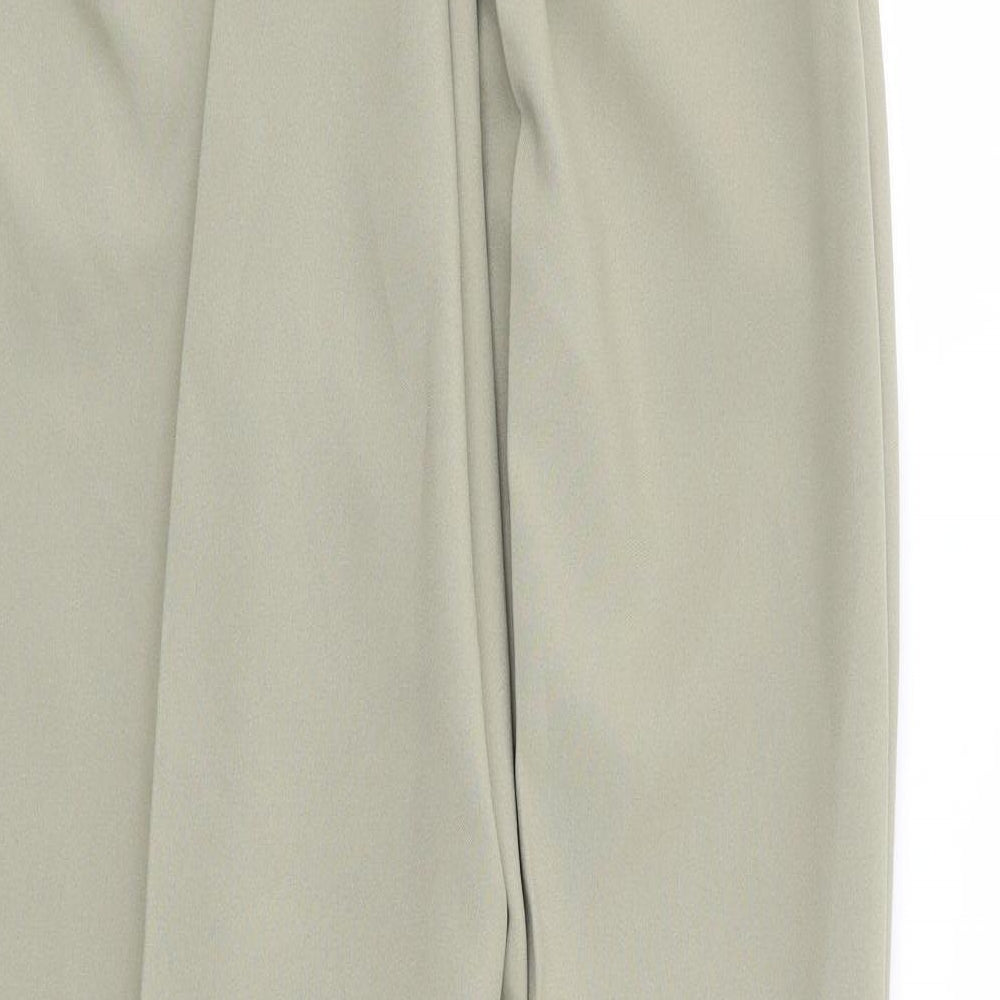Preworn Womens Green Polyester Trousers Size 24 in L29 in Regular