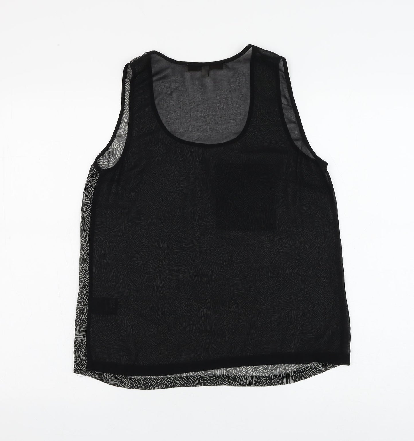 Clements Ribeiro Womens Black Geometric Polyester Camisole Tank Size M Round Neck