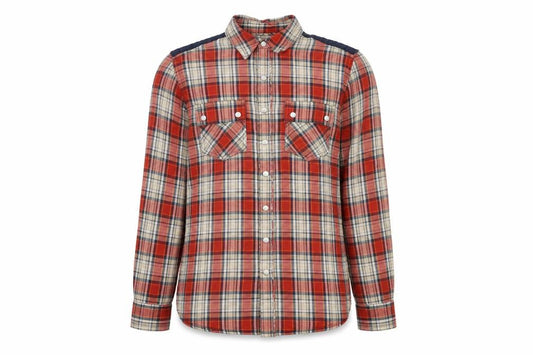 Marks and Spencer Womens Red Plaid Cotton Basic Button-Up Size 10 Collared