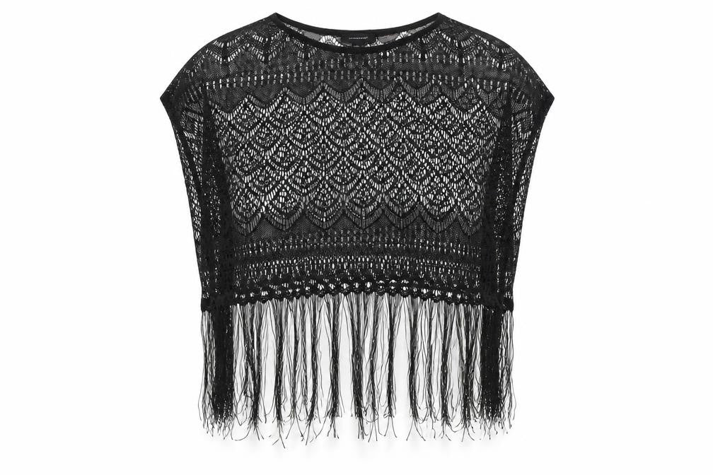 Atmosphere Womens Black Geometric Polyester Basic Blouse Size 6 Round Neck