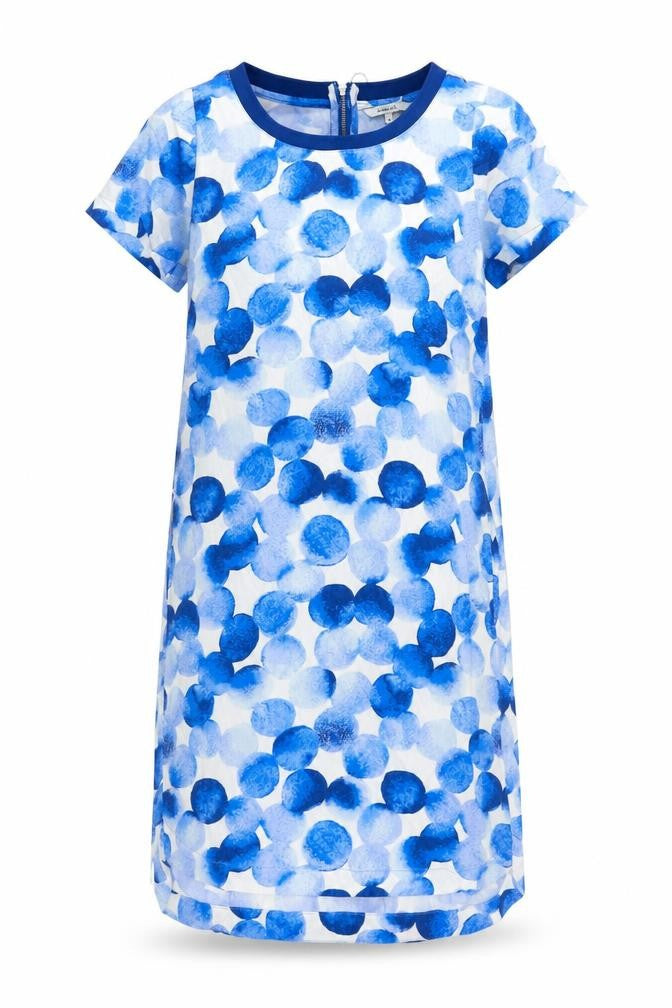 Sandwich Womens Blue Geometric Viscose Shift Size 6 Round Neck Zip