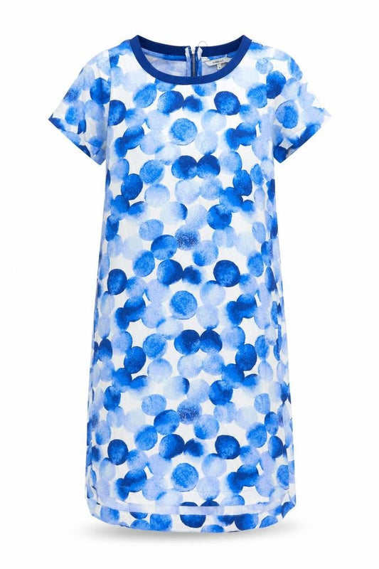 Sandwich Womens Blue Geometric Viscose Shift Size 6 Round Neck Zip