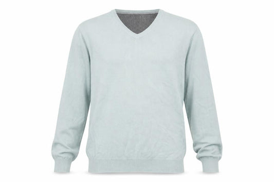Preworn Mens Blue V-Neck Cotton Pullover Jumper Size 2XL