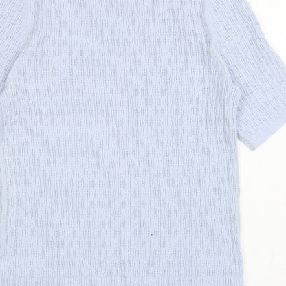 Tu Womens Blue Round Neck Viscose Pullover Jumper Size 14