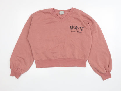 Preloved Primark Womens Pink Polyester Pullover Sweatshirt Size S Pullover - Minnie Mouse - Front