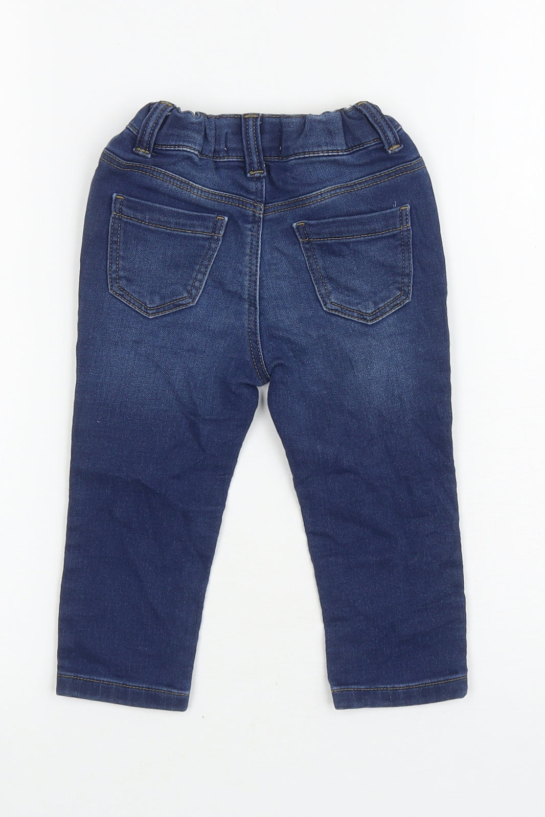 Primark Baby Blue Cotton Jogger Jeans Size 12-18 Months Button