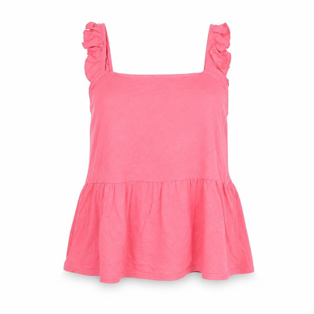 Peacocks Womens Pink Viscose Basic Tank Size 14 Square Neck