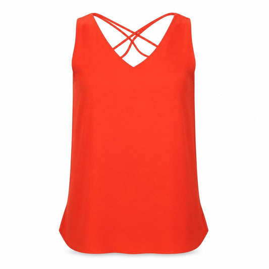 Papaya Womens Red Polyester Camisole Tank Size 10 V-Neck