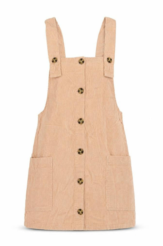 Mango Womens Pink Cotton Pinafore/Dungaree Dress Size XS Square Neck Button