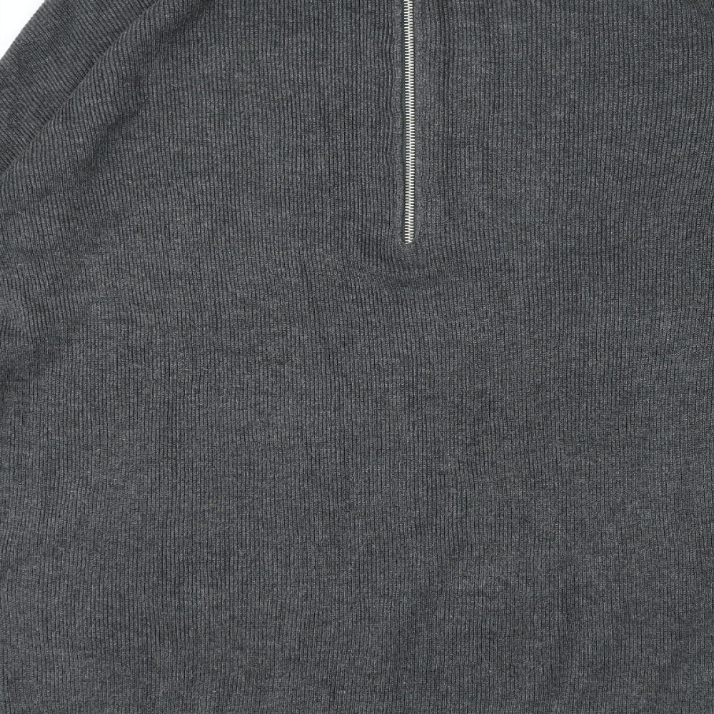 Select Womens Grey Round Neck Viscose Pullover Jumper Size L