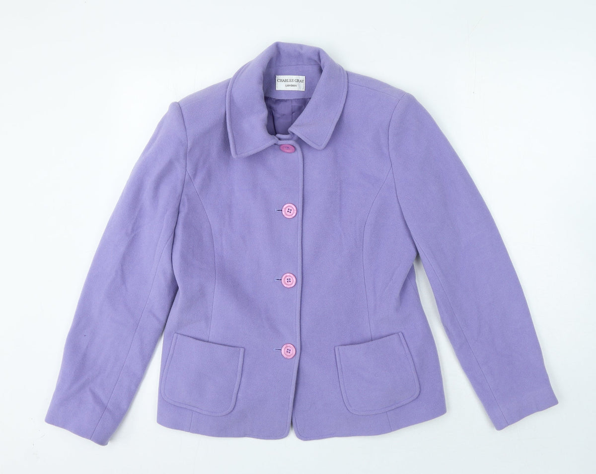 Charles Gray London Womens Purple Jacket Size 12 Button