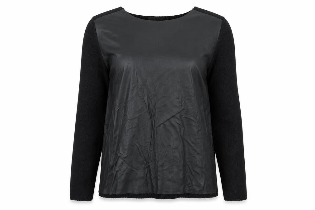 Zara Womens Black Round Neck Herringbone Polyester Pullover Jumper Size M