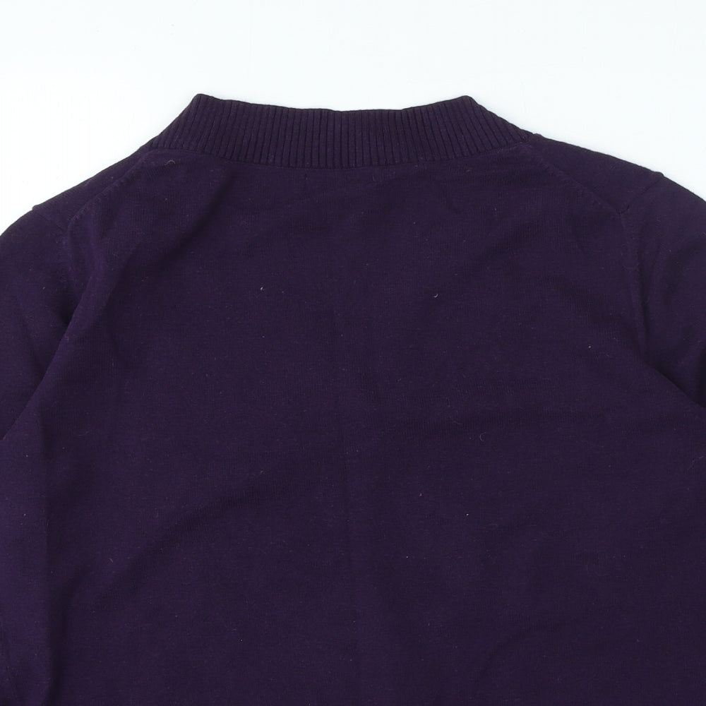 Gap Womens Purple V-Neck Cotton Pullover Jumper Size L