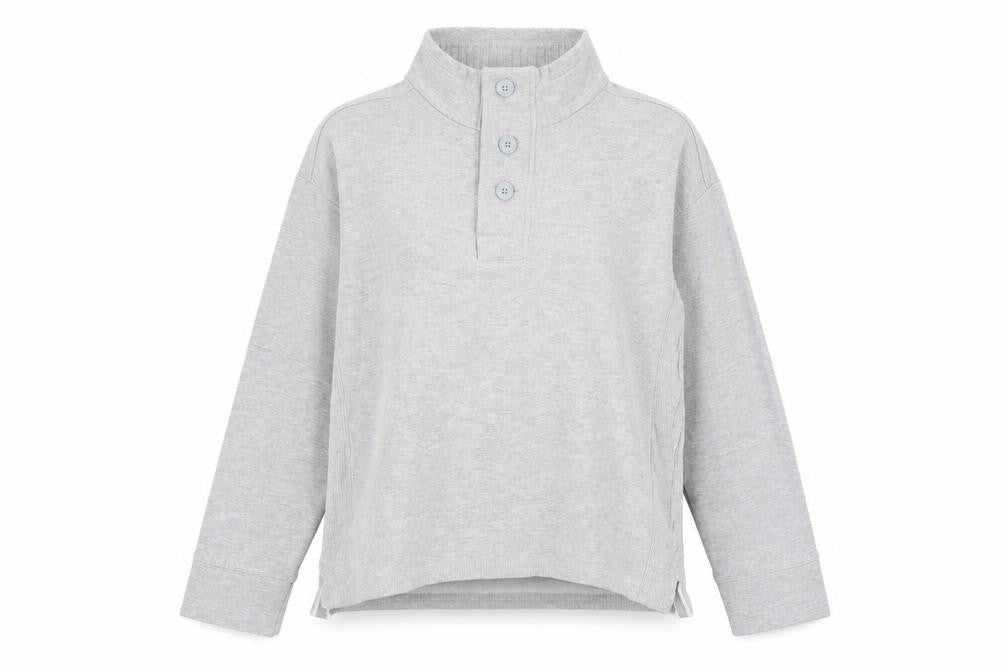 Avenue Womens Grey High Neck Cotton Pullover Jumper Size L