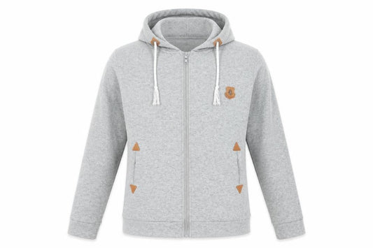 Classic Fashion Womens Grey Polyester Full Zip Hoodie Size M Zip