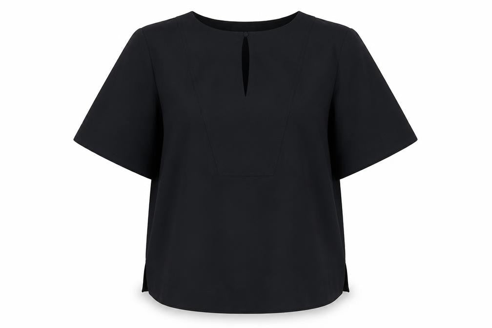 Marks & Spencer Womens Black Polyester Basic Blouse Size 12 Round Neck