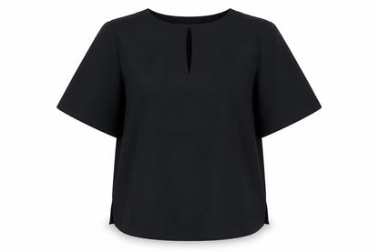 Marks & Spencer Womens Black Polyester Basic Blouse Size 12 Round Neck