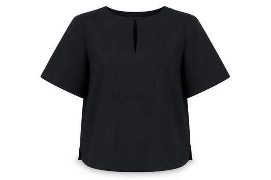 Marks and Spencer Womens Black Polyester Basic Blouse Size 12 Round Neck