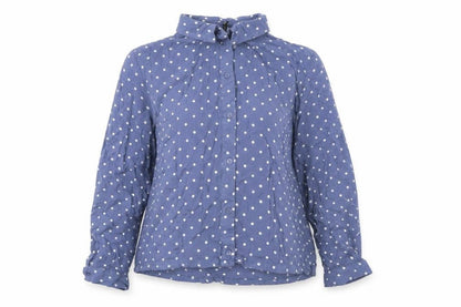 Divided by H&M Womens Blue Polka Dot Viscose Basic Button-Up Size 10 Collared