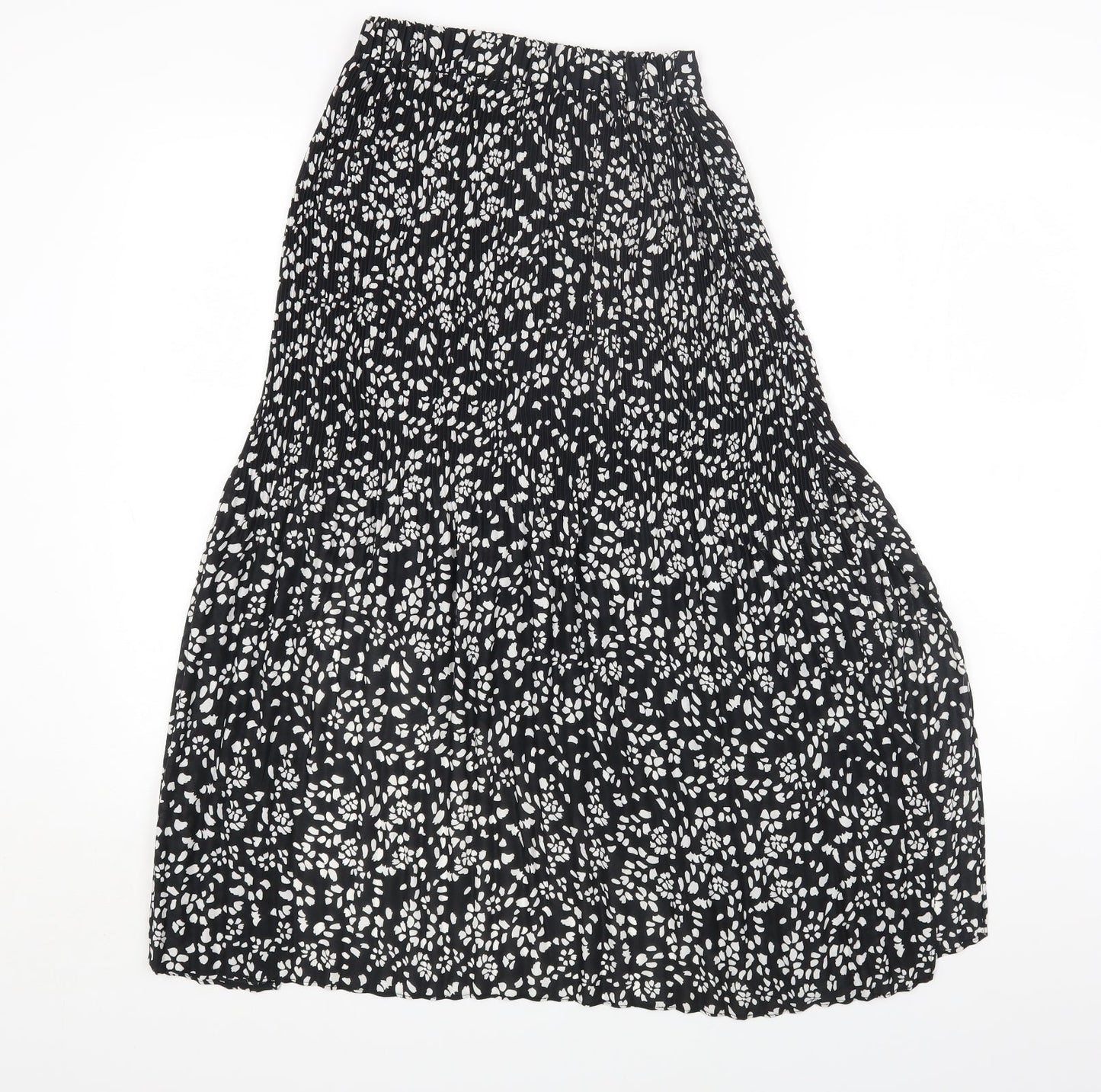 Topshop Womens Black Geometric Polyester Maxi Skirt Size 4