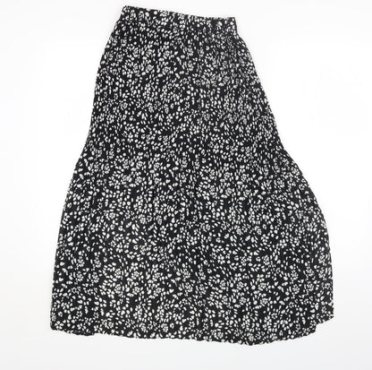 Preloved Topshop Womens Black Geometric Polyester Maxi Skirt Size 4 - Back