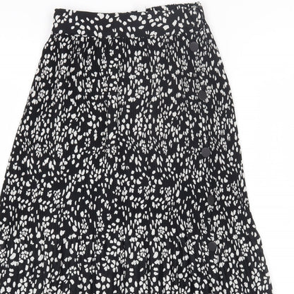 Preloved Topshop Womens Black Geometric Polyester Maxi Skirt Size 4 - Detail