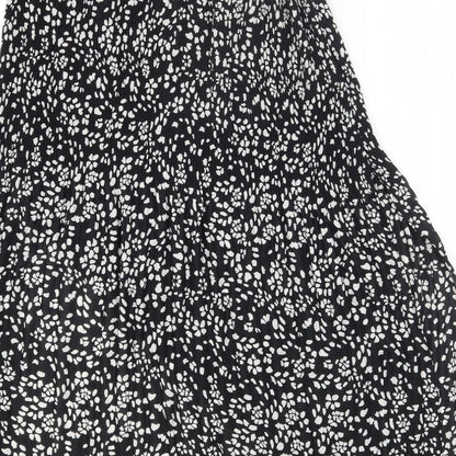 Preloved Topshop Womens Black Geometric Polyester Maxi Skirt Size 4 - Label