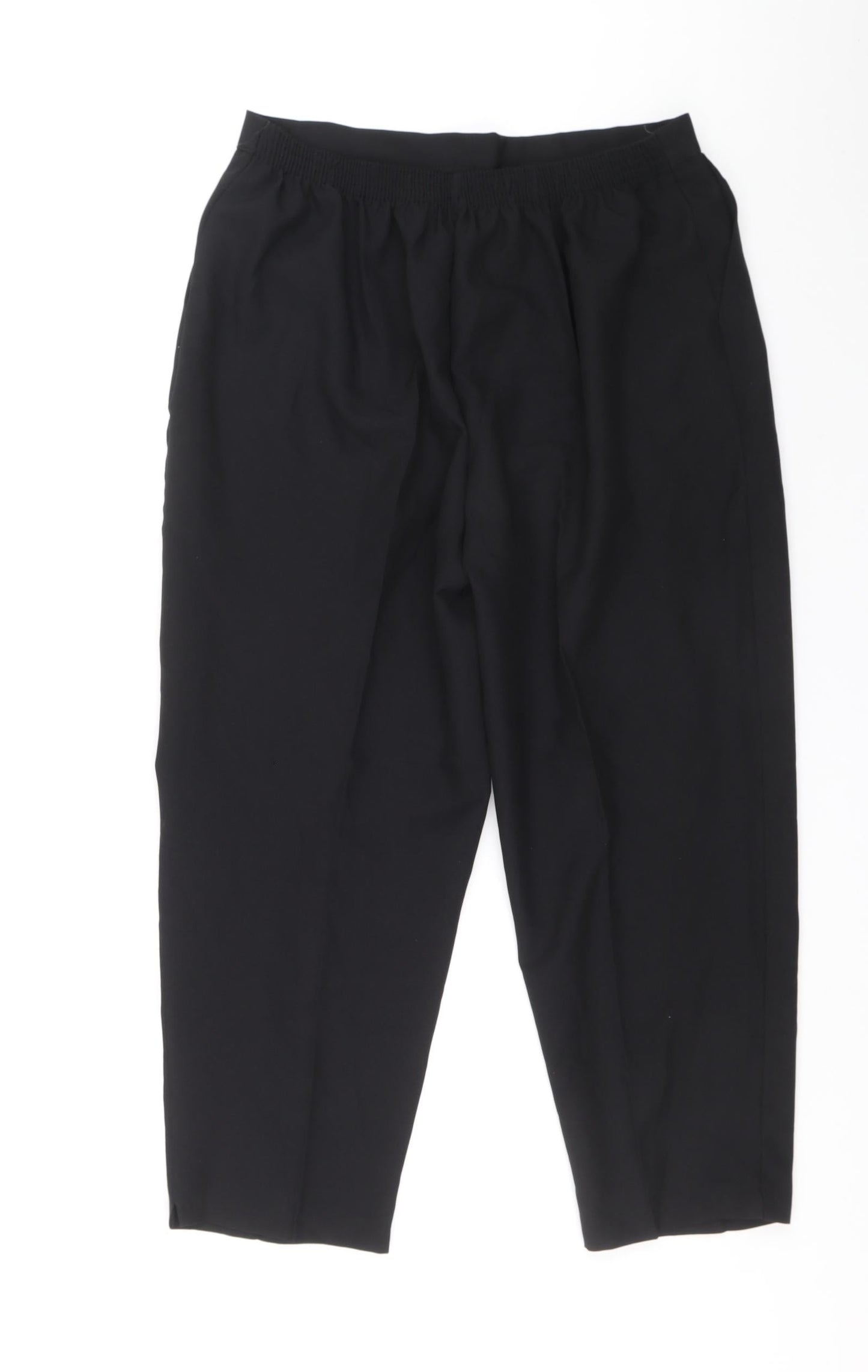 Preworn Womens Black Polyester Trousers Size 20 L36 in Regular