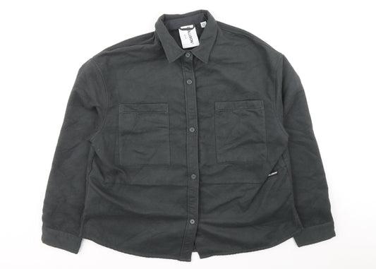 COLLUSION Womens Grey Jacket Size 8 Button