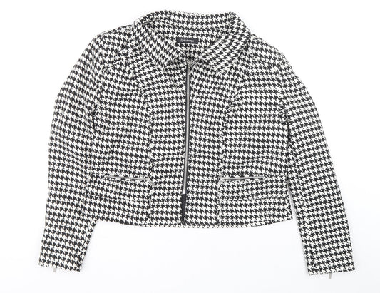 kaladescope Womens White Geometric Jacket Size 18 Zip