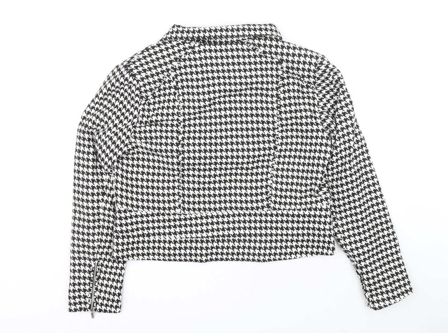 kaladescope Womens White Geometric Jacket Size 18 Zip