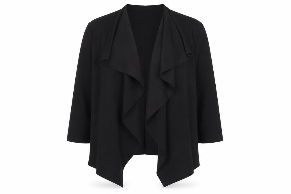 SHIEN Womens Black V-Neck Polyester Cardigan Jumper Size 14