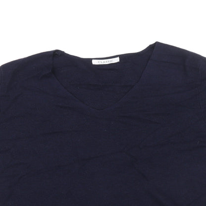 Classics Womens Blue Round Neck Polyamide Pullover Jumper Size 16